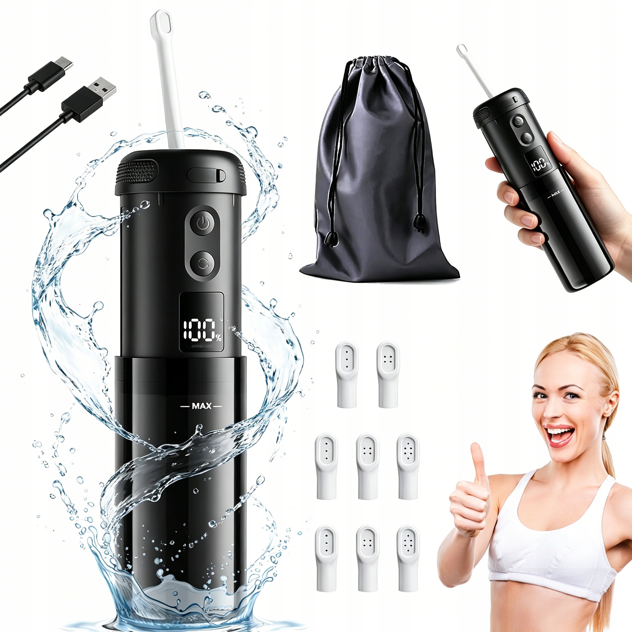 Přenosný Elektrický Bidetový Irigátor Pro Intimní Hygienu 2000MAH 5 Režimů