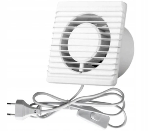 WENTYLATOR ŁAZIENKOWY Ø125 DOMOWY KABEL CICHY