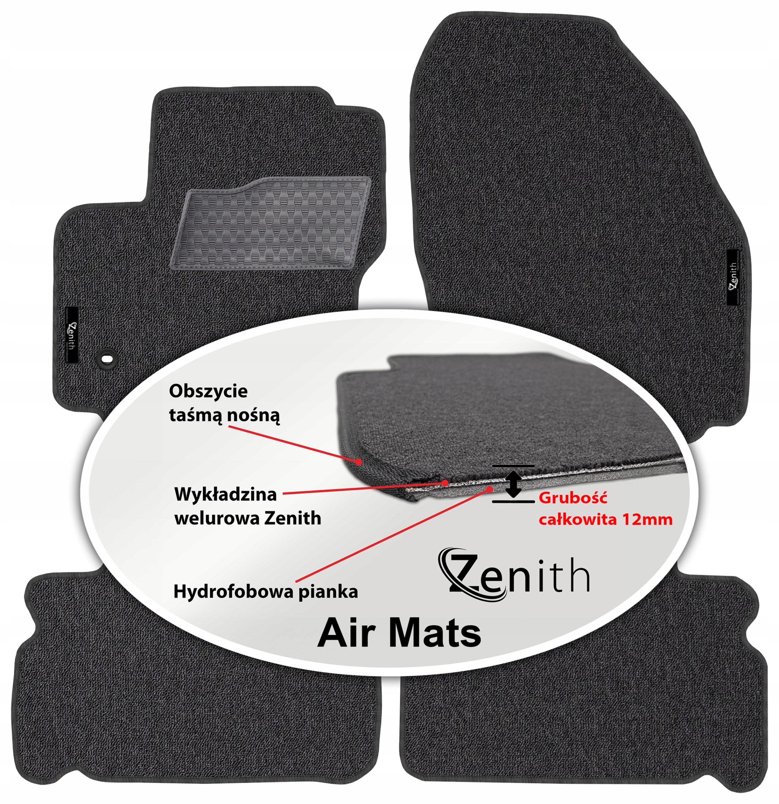 Galaxy II Fl 5os 2010-2015 Velurové koberce do auta Zenith Air Mats