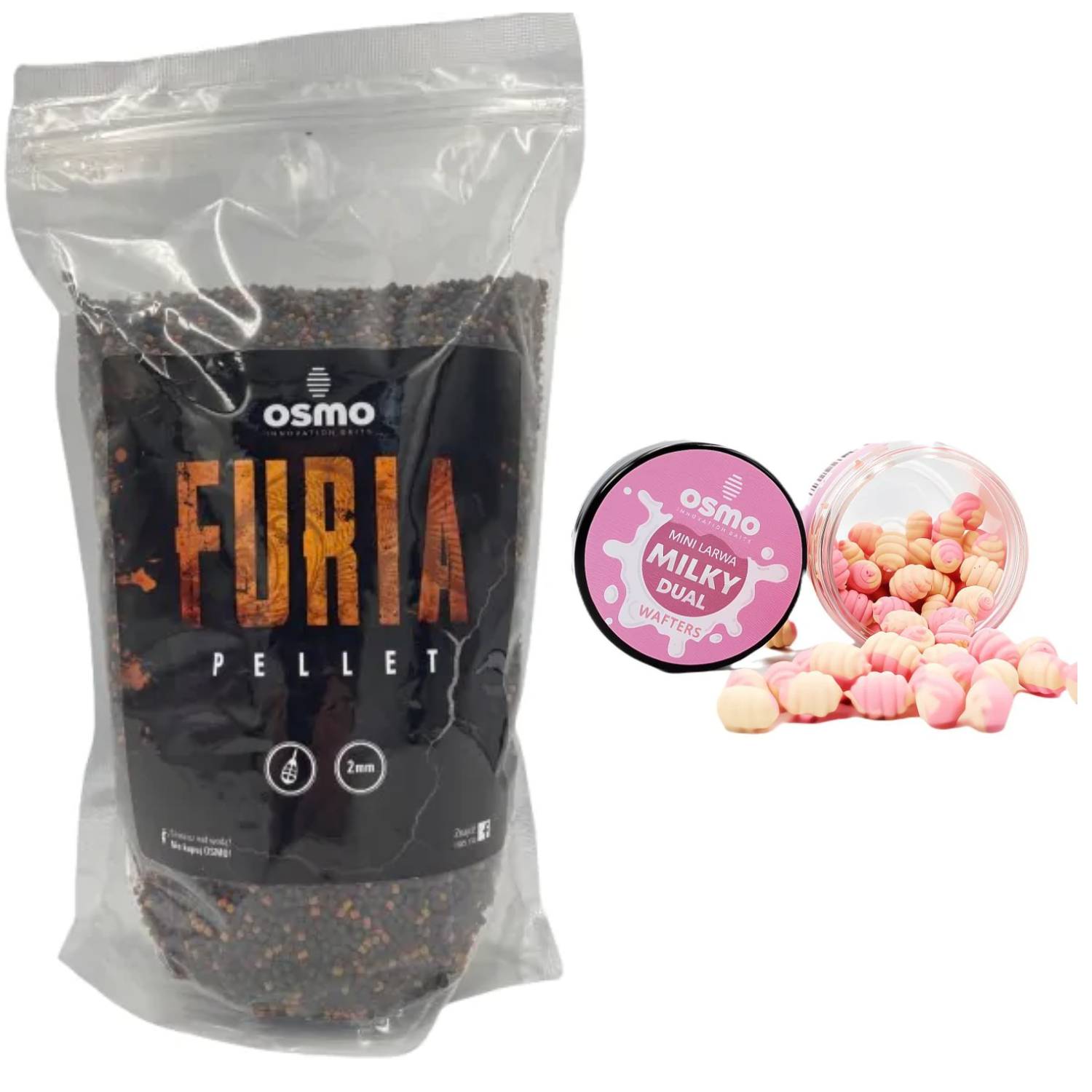 Zestaw Osmo Pellet Furia 900g Wafters Mini Larwa Dual Milky