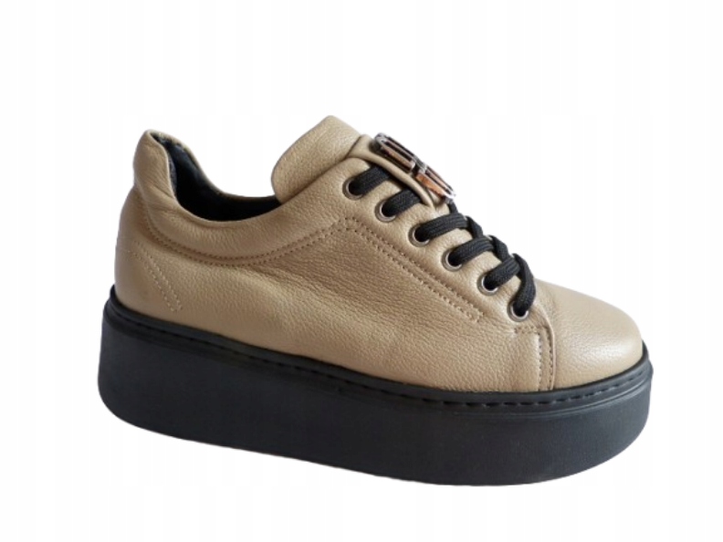 Béžově velmi lehké a pohodlné sportovní tenisky z kůže Karino 37