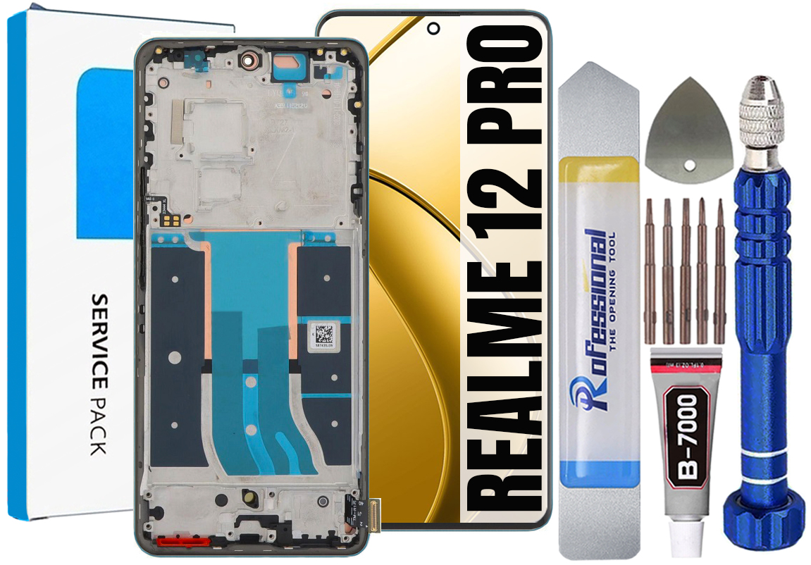 Displej Pro Realme 12 Pro Originální Displej Rámeček Modrý