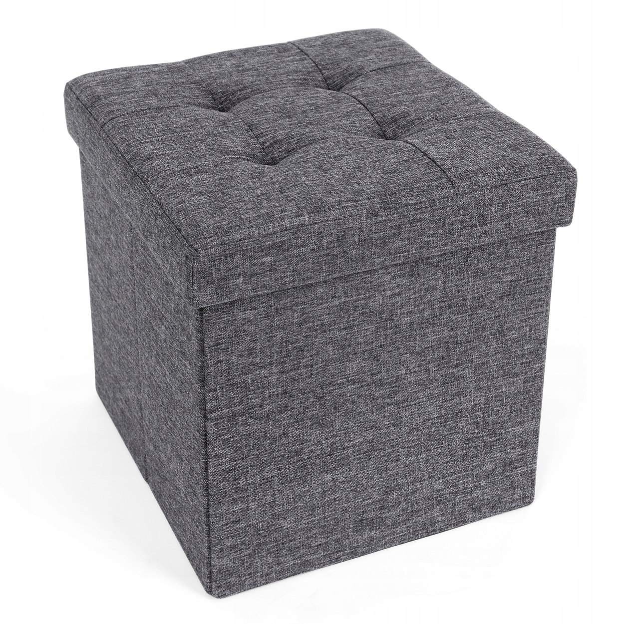 

Pufa pikowana Loft szara 38 cm siedzisko podnóżek
