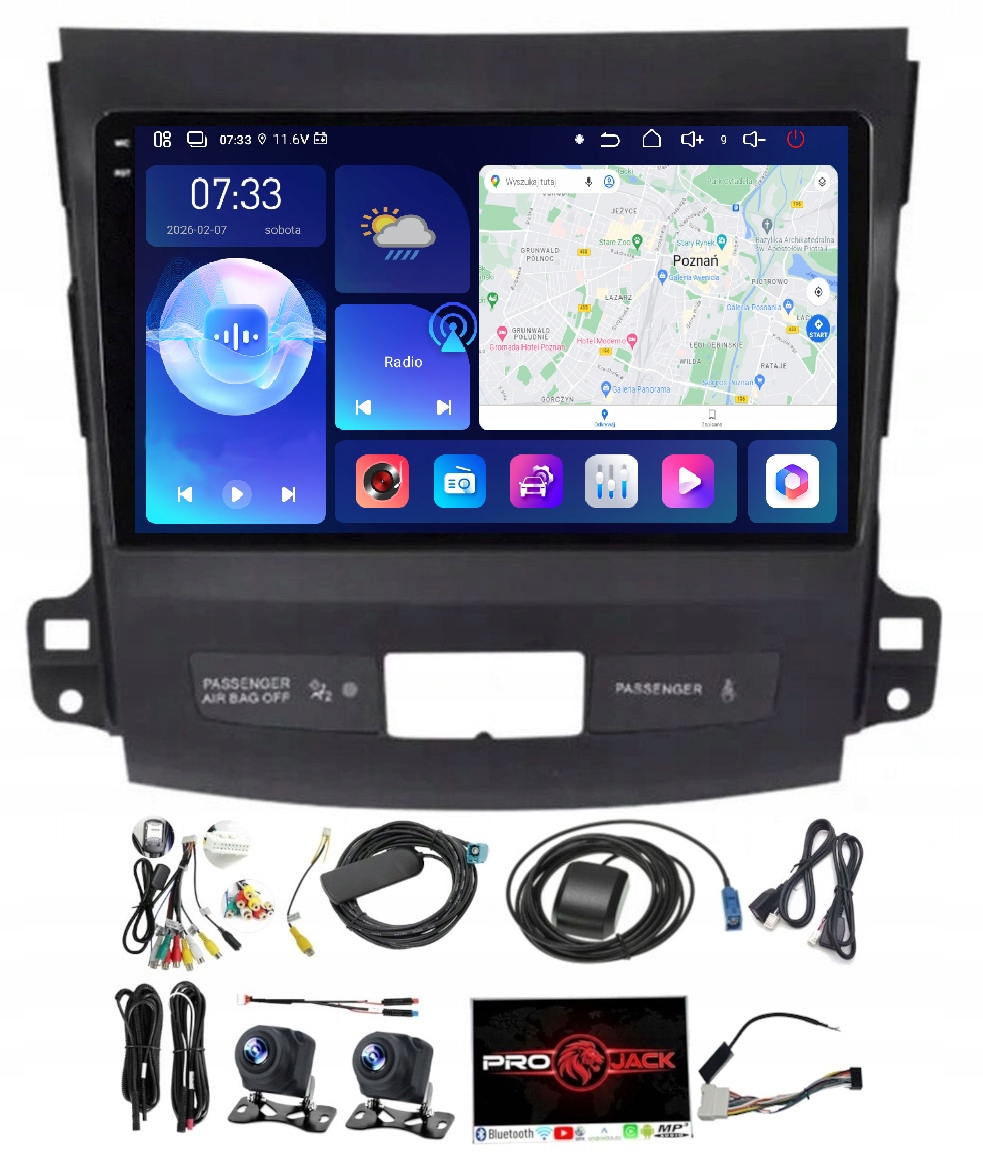 Rádio Navigace Carplay Gps Android Outlander Peugeot 4007 6GB 128GB Sim