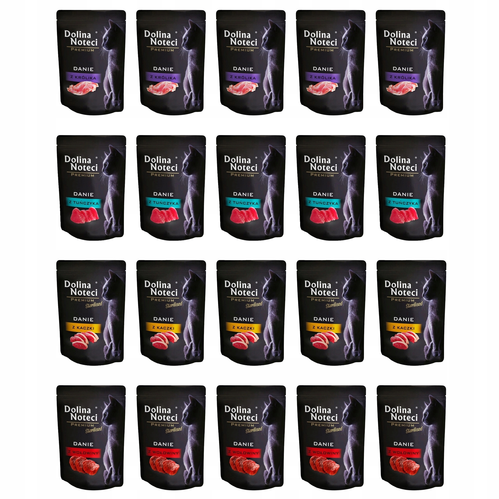 Mokra karma Dolina Noteci bezzbożowa dla kotów dorosłych mix smaków 40x85 g