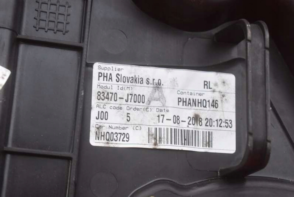 window regulator left rear part 83450-J7000 KIA CEED 3 III 18-20