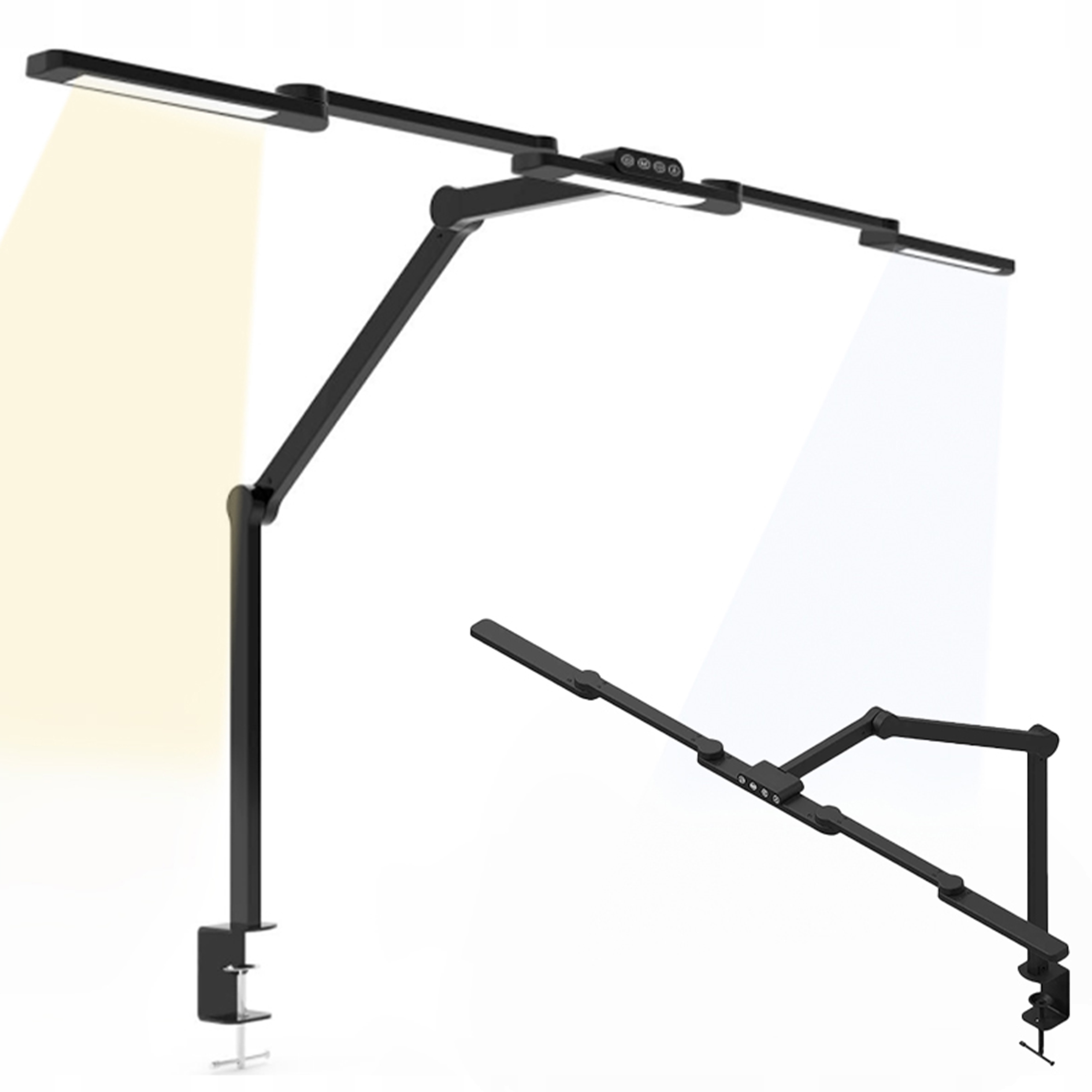 Stolová Led Lampa 1300 LM Trojbodová, Čierna Regulácia Jasu