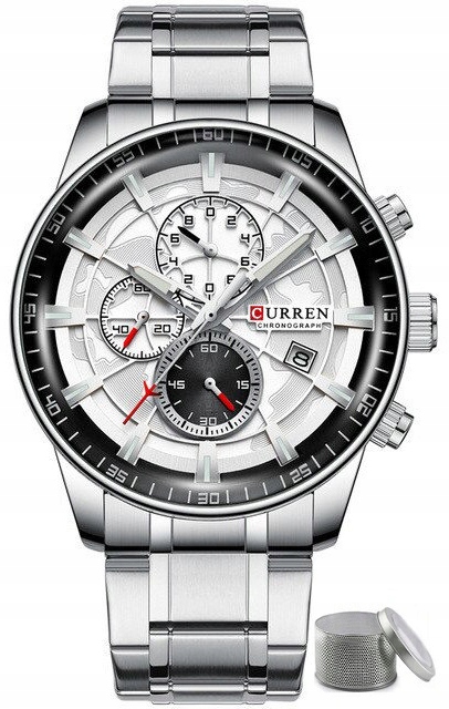 

Zegarek męski Curren stalowy Chronograf Box Grawer