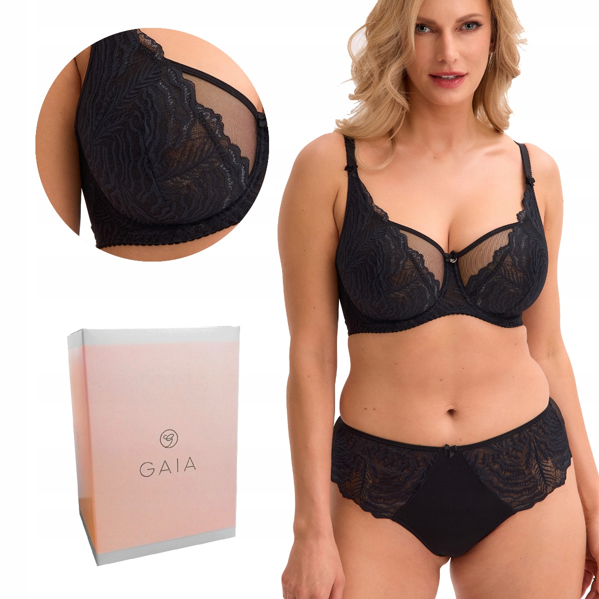 Podprsenka balkonetka s krajkou Soft Jessia 1229 měkká černá 85D