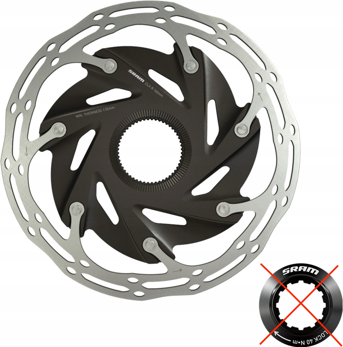 Tarcza hamulcowa Sram Clx-r 160mm Centerline CenterLock -oem- Bez Nakrętki
