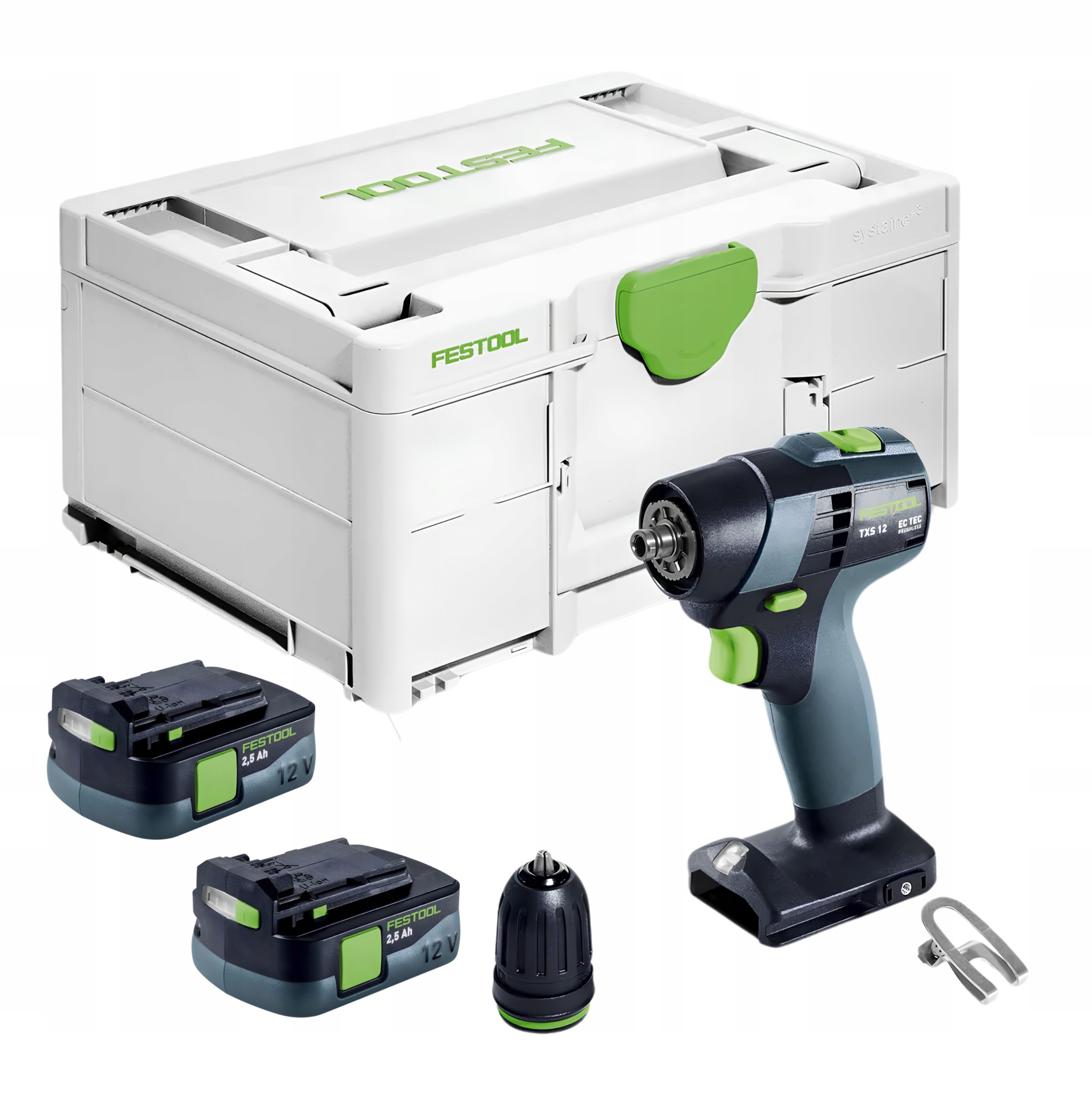Wiertarko-wkrętarka Txs 12 Plus Festool 2 x Akumulator 2,5, Bez Ładowarki