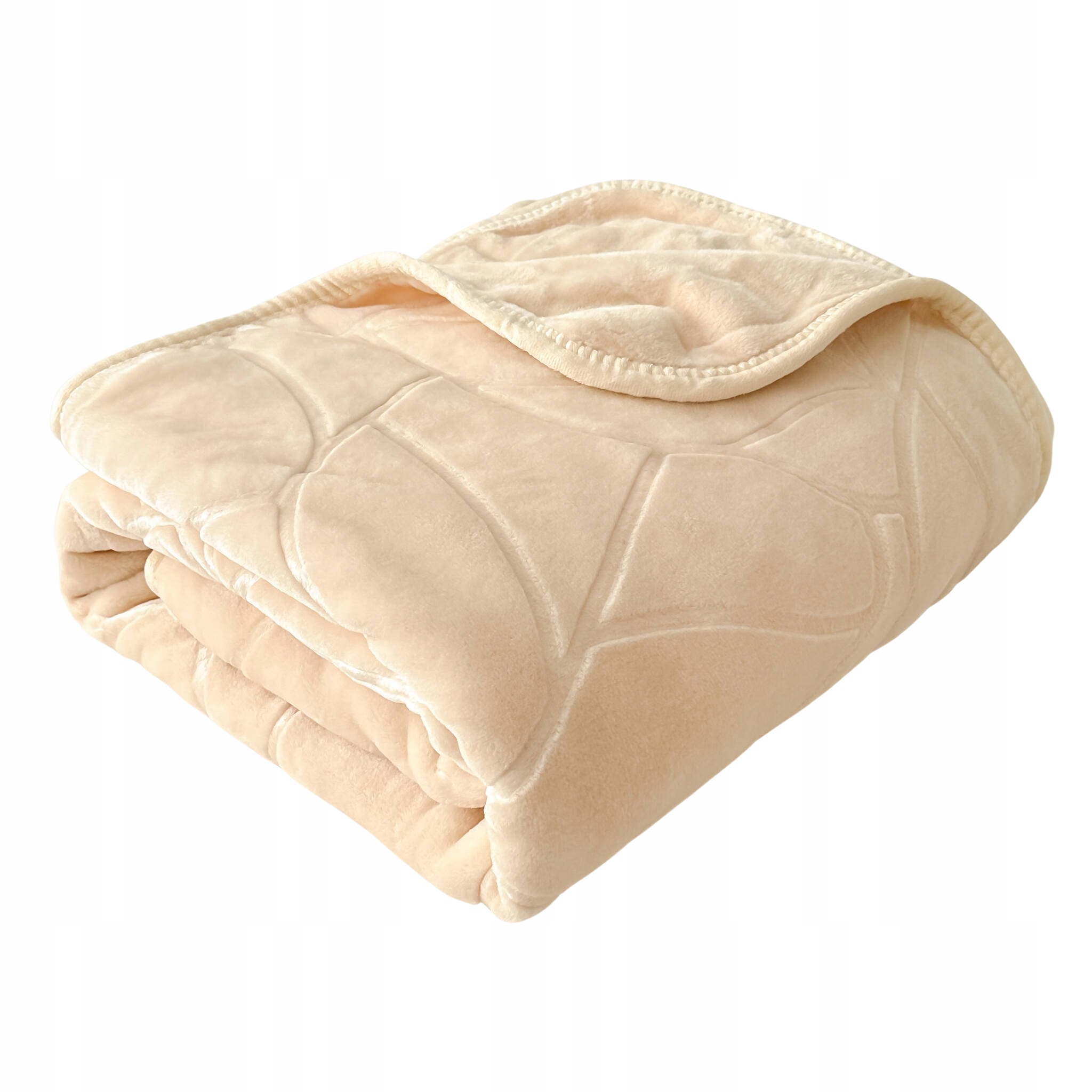 Koc Tłoczony 160x200 Akrylowy LIV ecru Narzuta Na Łóżko Kapa