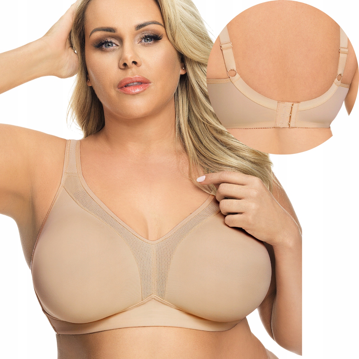 Měkká podprsenka bez kostic Béžová Soft Gorsenia K422 Anya 85F