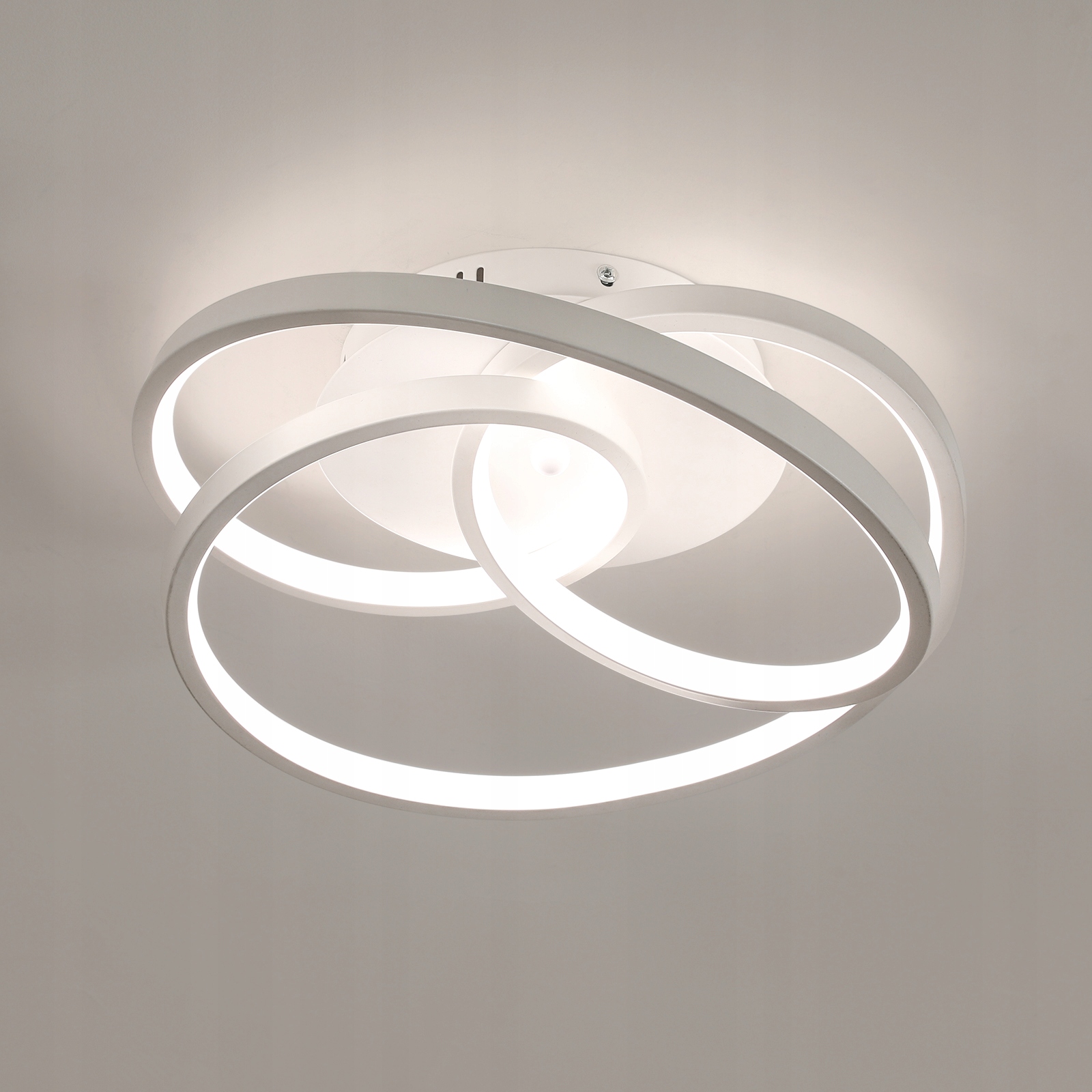 Lampa Sufitowa Led Zyrandol Biały Nowoczesna Do Salonu Sypialni 4500K 40W