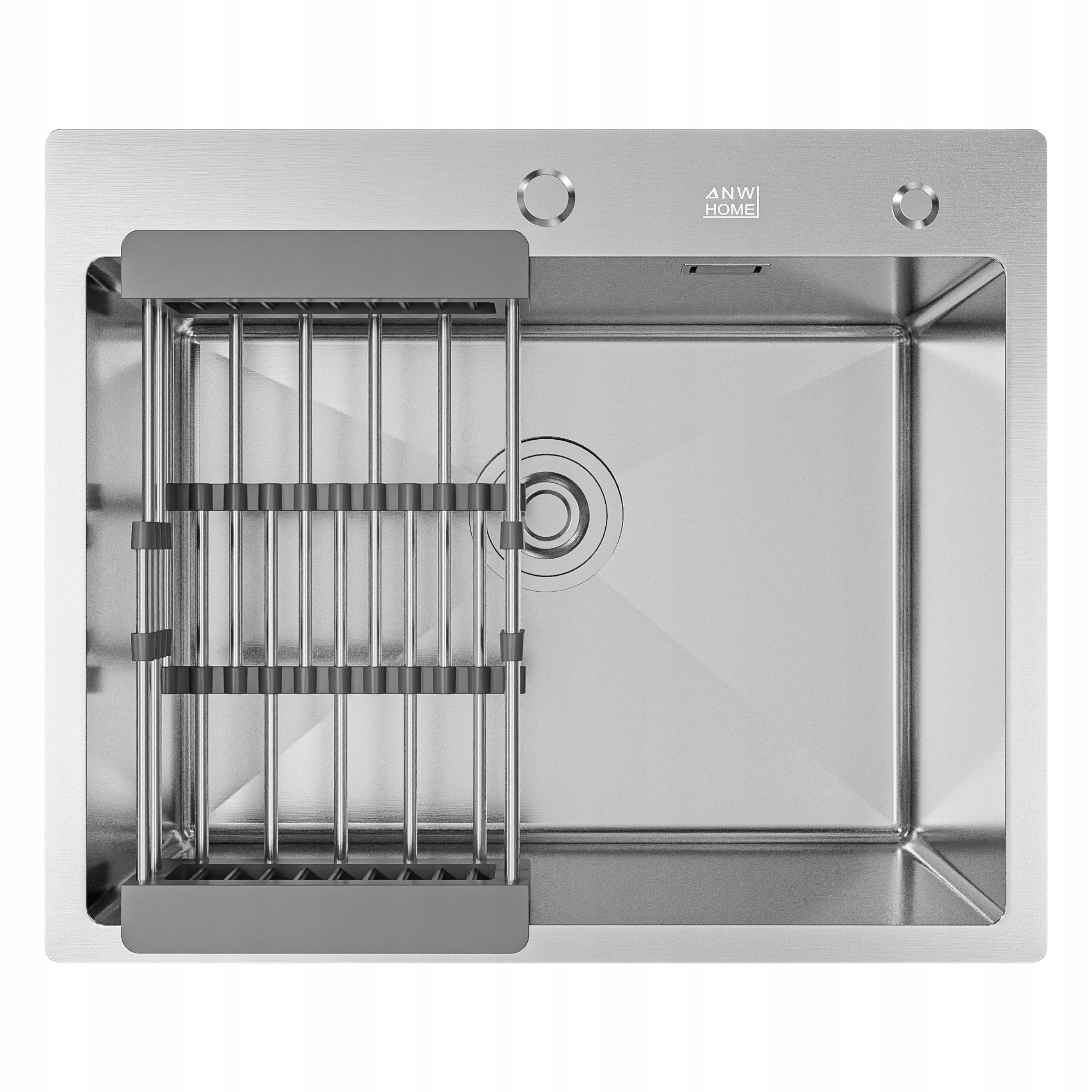 Zlewozmywak Kuchenny Stalowy Inox 60X50 Jednokomorowy Z Syfonem I Koszykiem