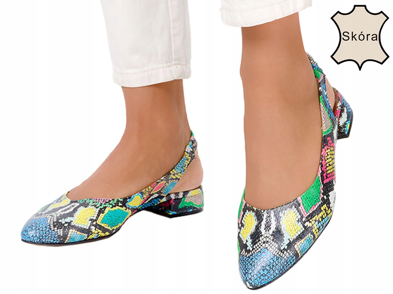 

Baleriny Buty Na Niskim Obcasie Polska Skóra r 37