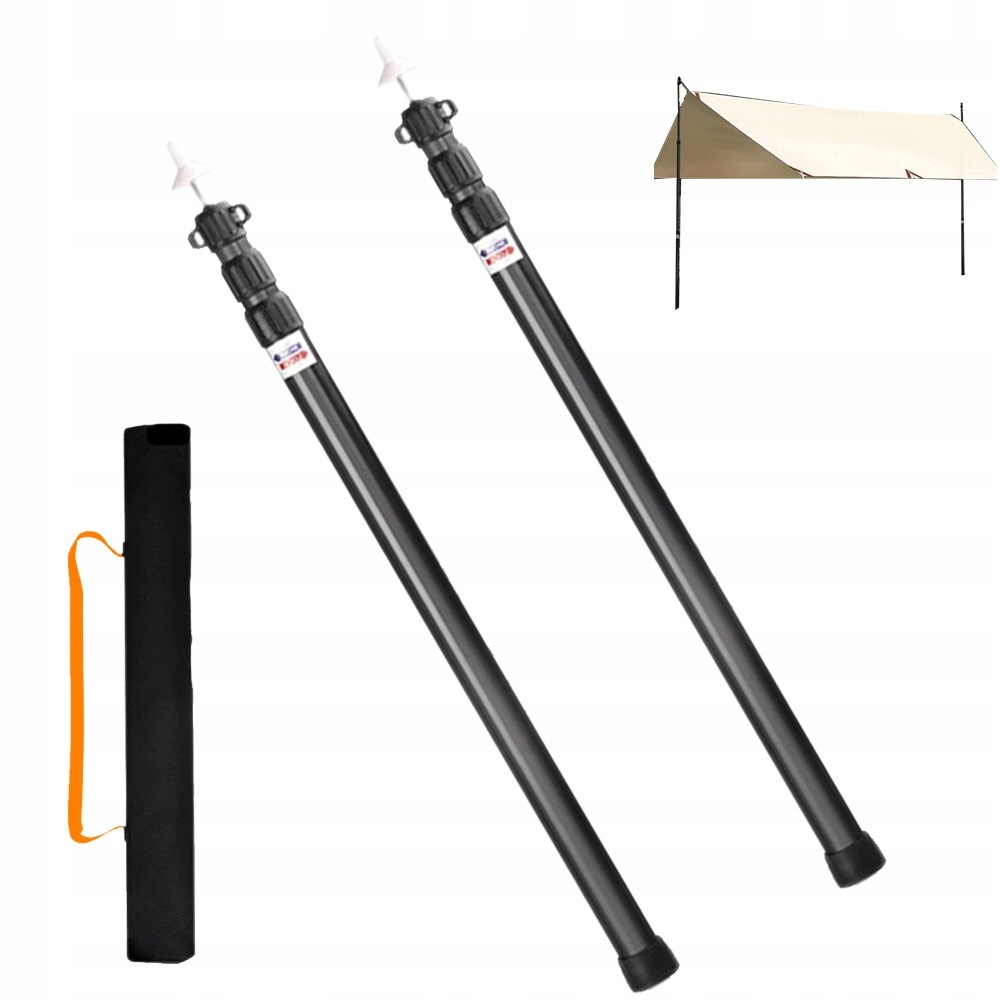 2PCS Profesjonalny Teleskopowa Kijki Do Markizy Do Namiotu Kempingowego