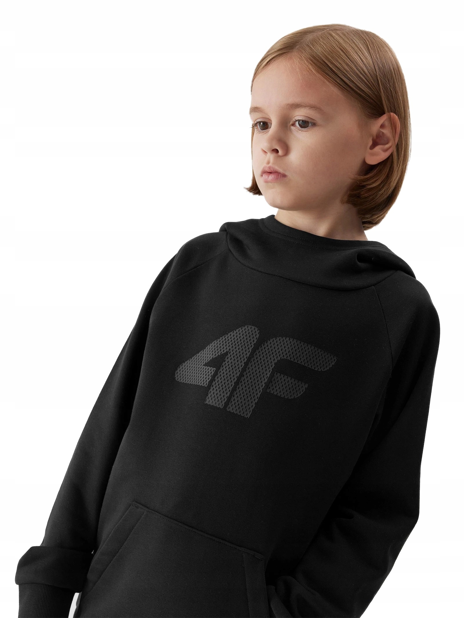 4F Bluza Chłopieca Dresowa Typu Kangurek z Kapturem 4FJAW23TSWSM626-20S Głę