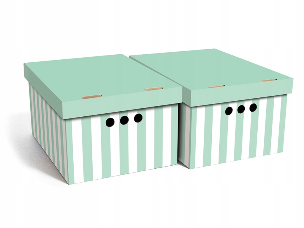 

Pudełko Użytkowe Karton 2SZT A4 Paski Zielone