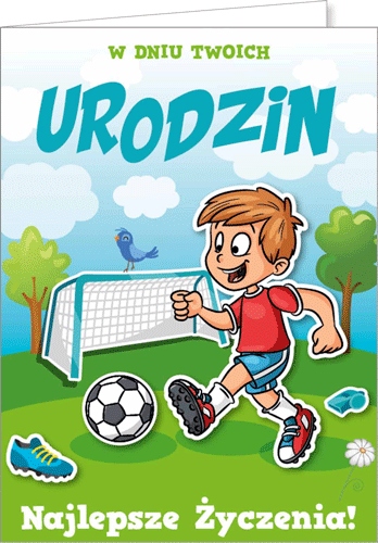

Dla chłopca piłkarza kartka urodzinowa gol GM464