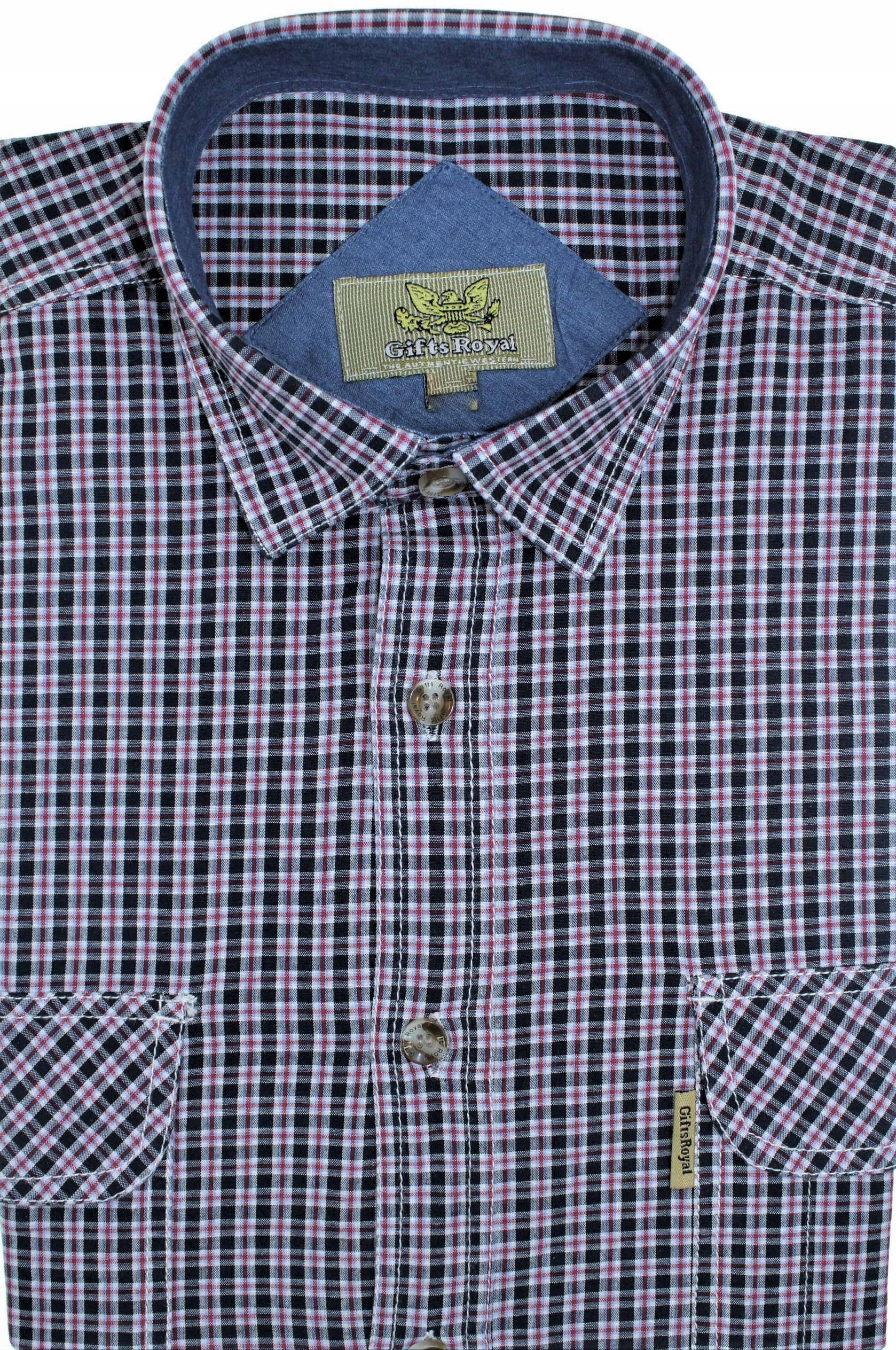 

Koszula W Kratę Męska Bordowa 100%BAWEŁNY 3XL K12