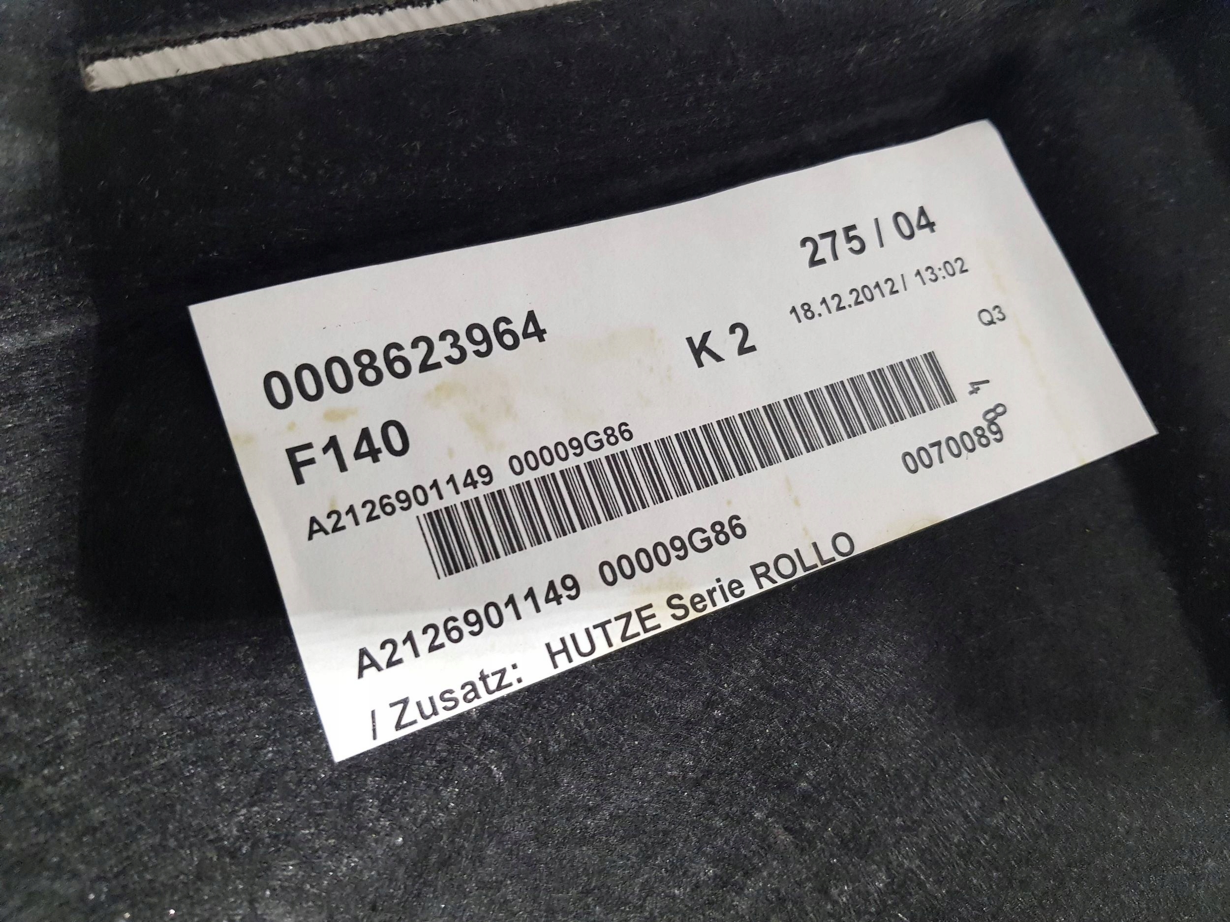 plato boot rear part Mercedes E W212 sedan black