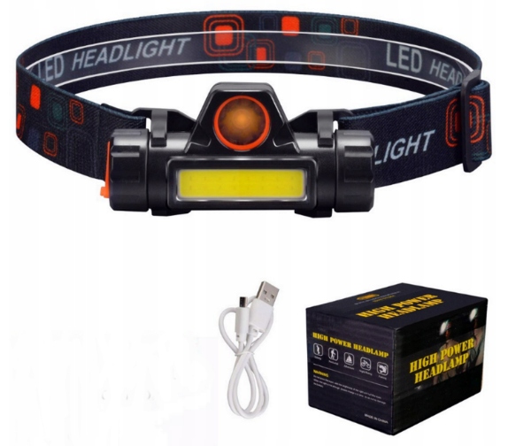 LATARKA CZOŁÓWKA COB LAMPKA CZOŁOWA LED Z MAGNESEM Model XJ3857