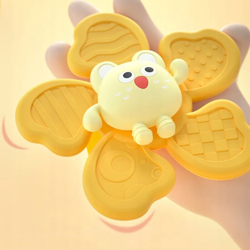 3x FIDGET SPINNER DLA NIEMOWLĄT SENSORYCZNA WIRUJĄCA PRZYSSAWKA GRZECHOTKA Głębokość produktu 12 cm