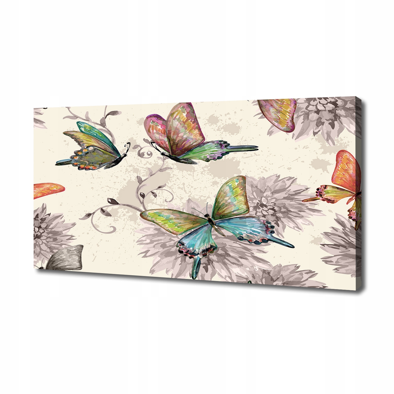 

Foto obraz na płótnie Motyle i kwiaty 140x70 cm