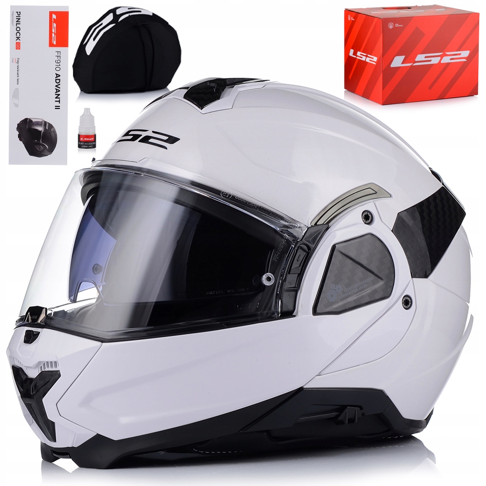 Motocyklová Prilba LS2 FF910 Advant II Solid Biela Čeľusťová Pinlock