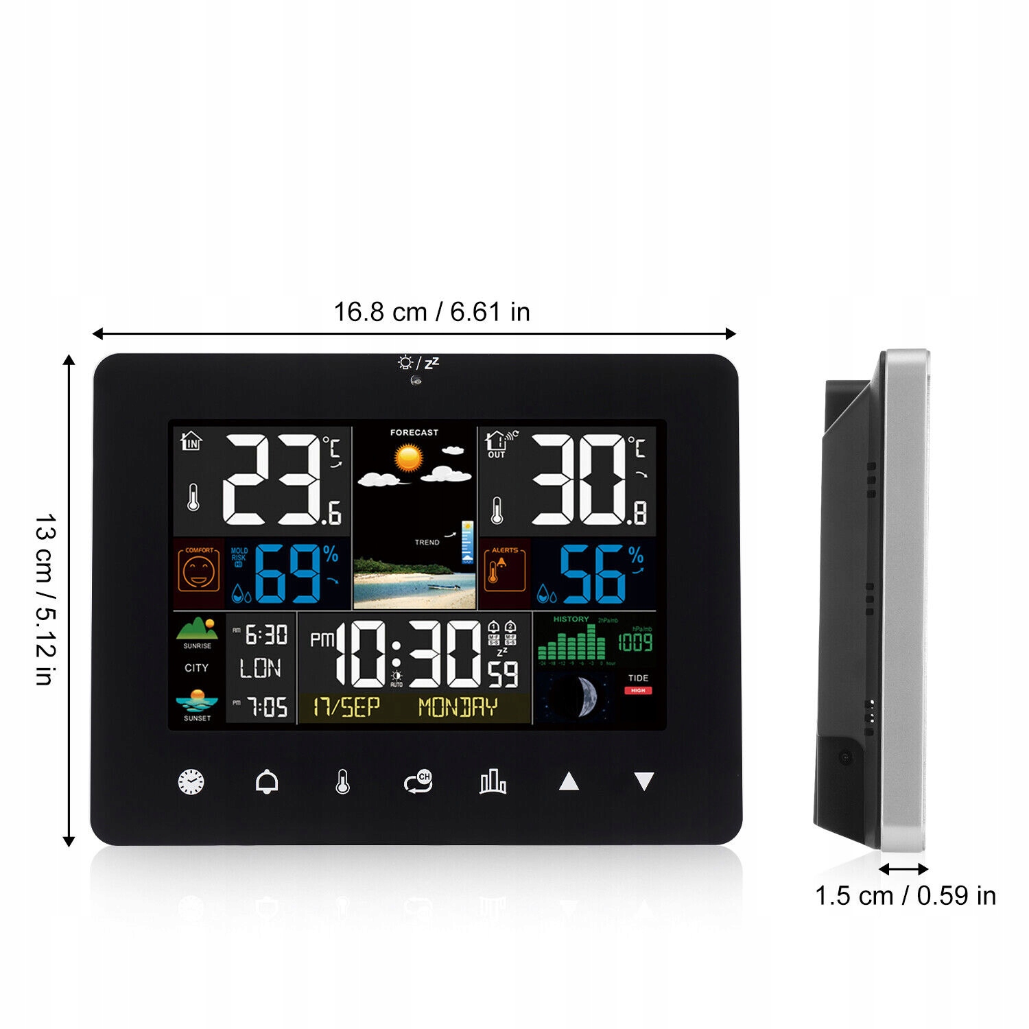 NOWOCZESNA RADIOWA STACJA POGODOWA, PROGNOZA POGODY, ZESTAWIE ZEGAR RADIOW Stan opakowania oryginalne