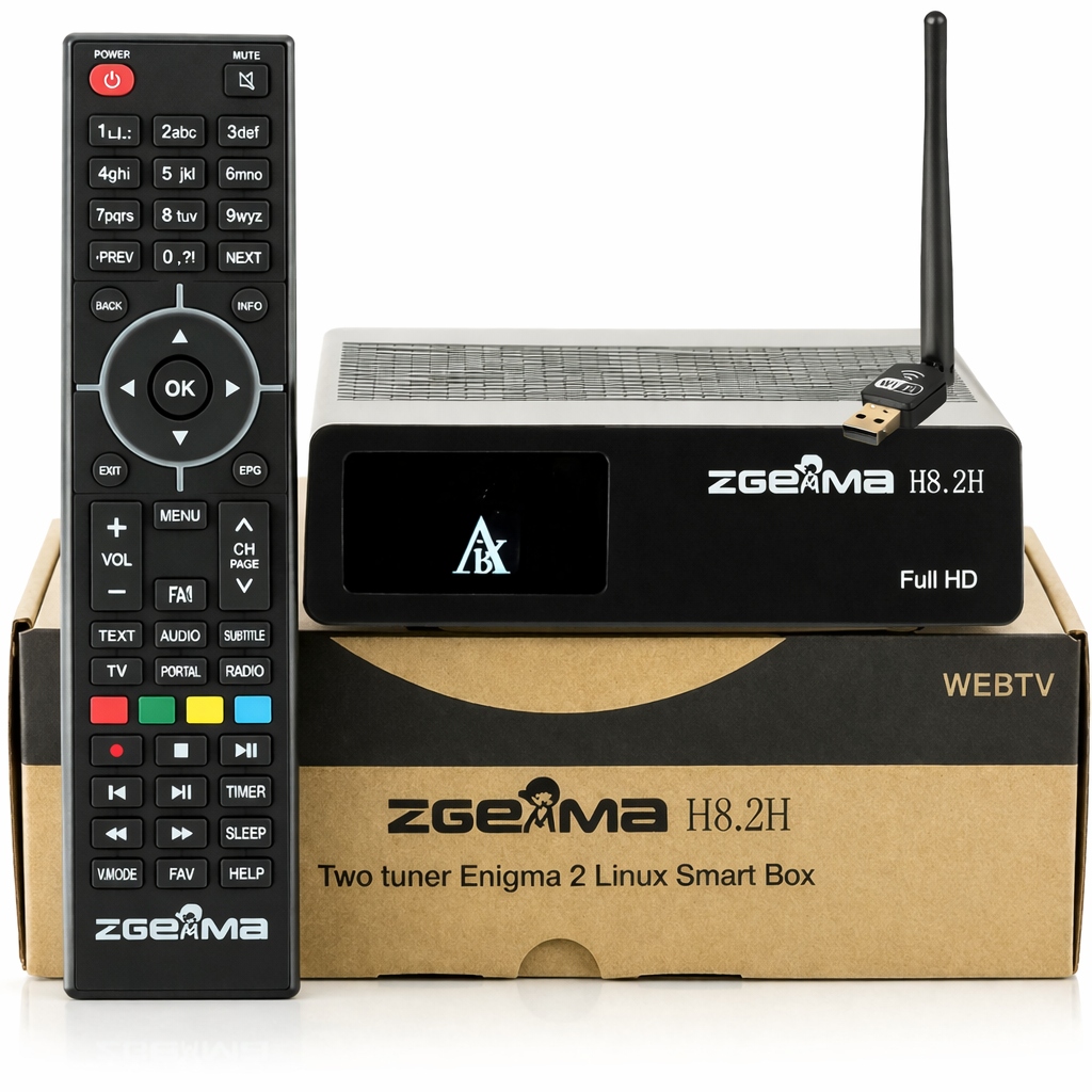 Zgemma H8.2H DVB-S2X DVB-T2 Hevc Enigma2 WiFi Usb Darček