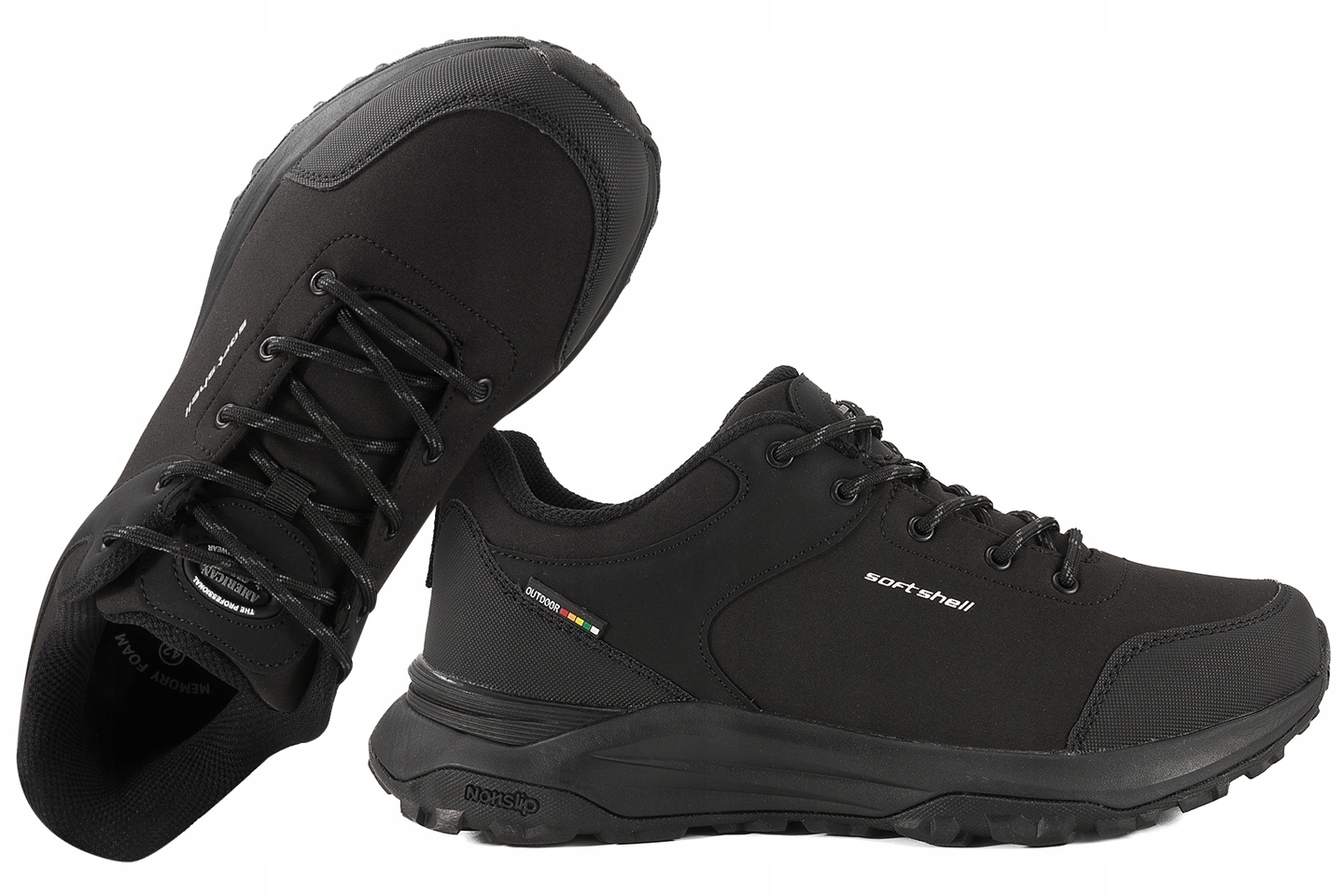 American Club HL221 Softshell Pánská Sportovní Treková Obuv Černá 44