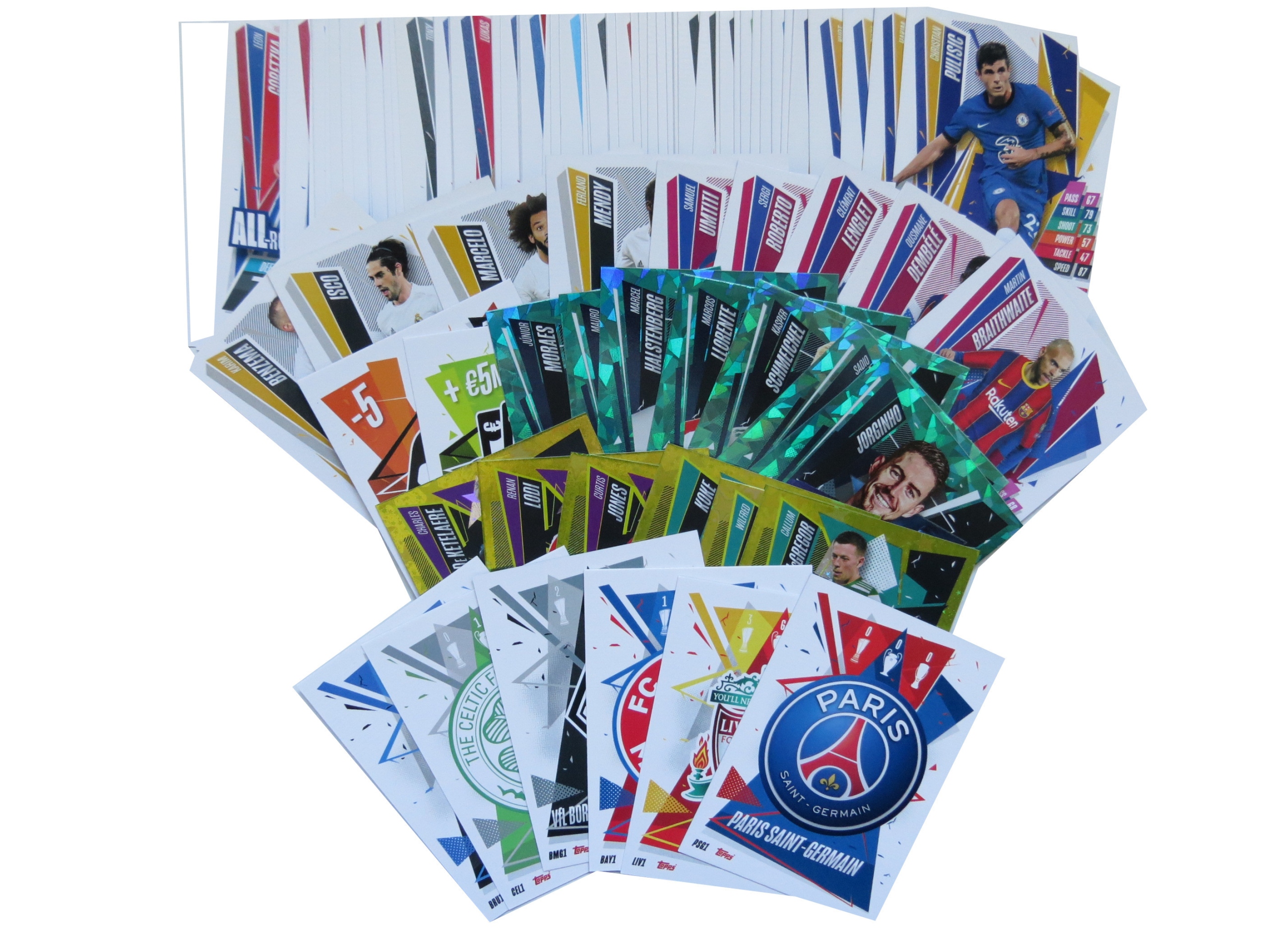 Topps Match Attax Champions League 2020-2021 Karty Bez Powtórek 100 Sztuk