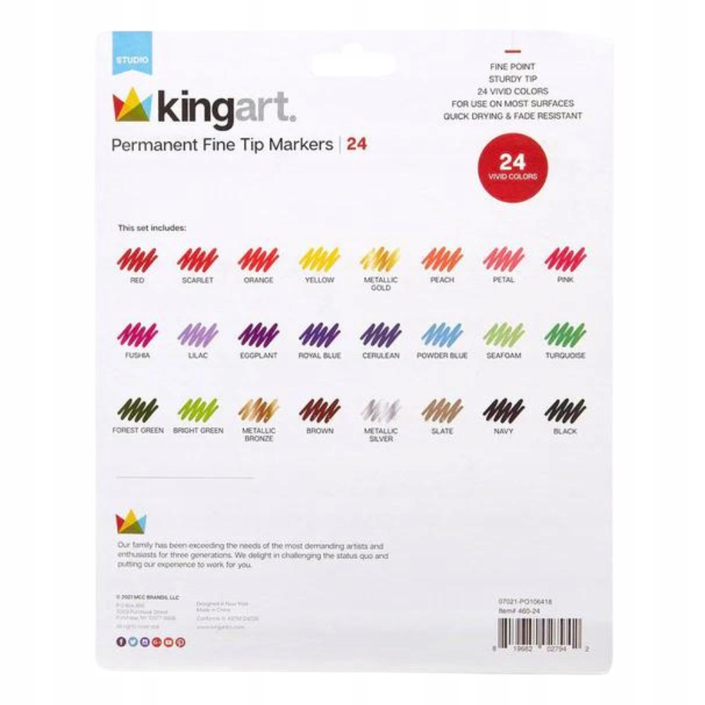 Markery permanentne mazaki pisaki wodoodporne alkoholowe x24 flamastry EAN (GTIN) 5904107210674