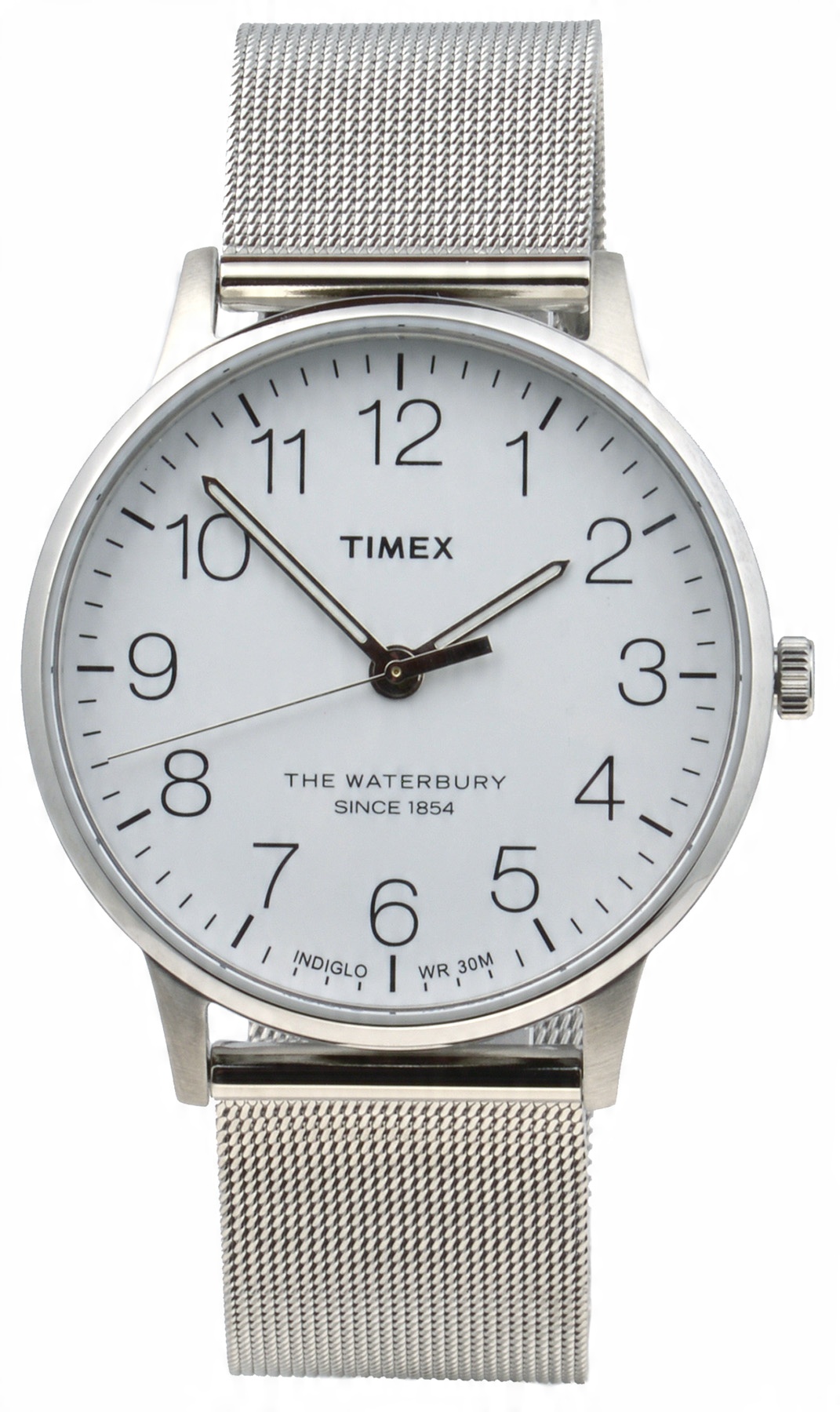 

Zegarek męski srebrny pasek Timex Indiglo czytelny