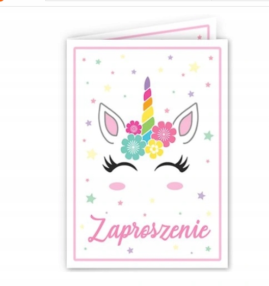 

Zaproszenia na urodzinki Tęczowy Jednorożec 2 szt