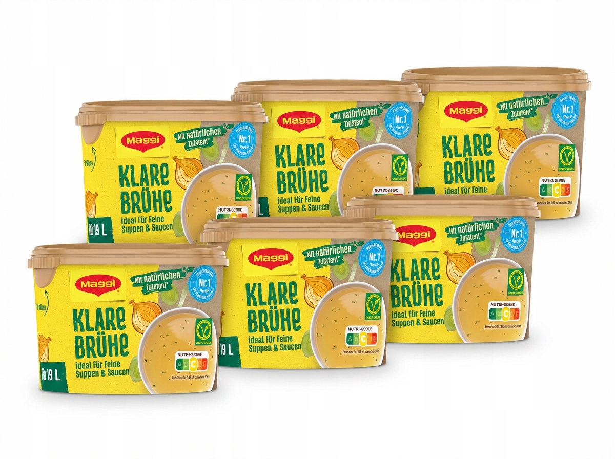 Maggi Klare Bruhe Vývar do polévek s omáčkami 6x266g Prášek 114L 1,596kg Něm Vege