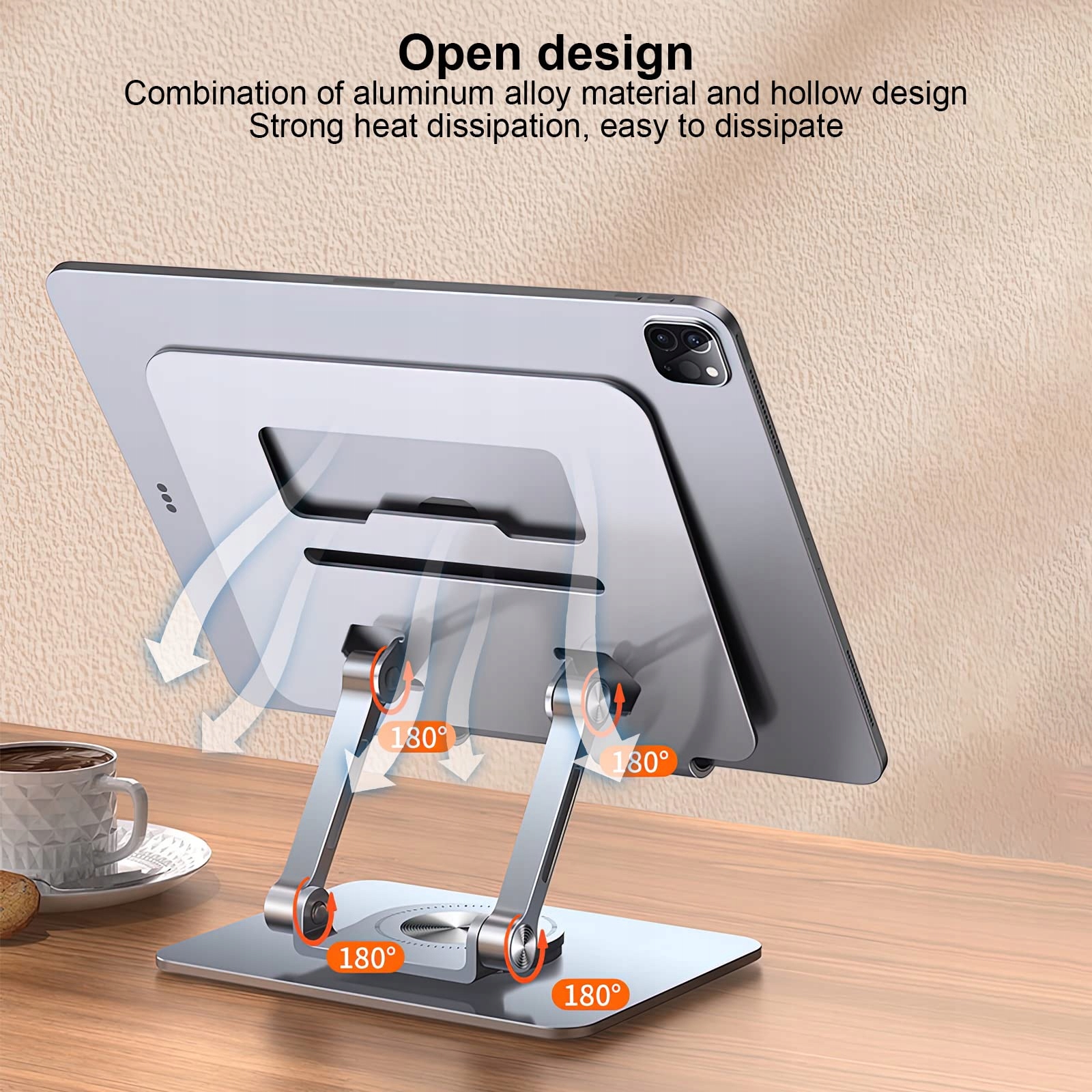 STEHAUFE ALUMINIOWY STOJAK NA TABLET LAPTOP REGULOWANY DO 17 CALI — miniatura 4