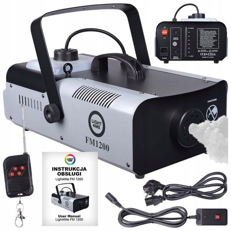 LIGHT4ME Fm 1200 Wytwornica Dymu Mgły Z Pilotem 1200W Dymownica Zadymiarka