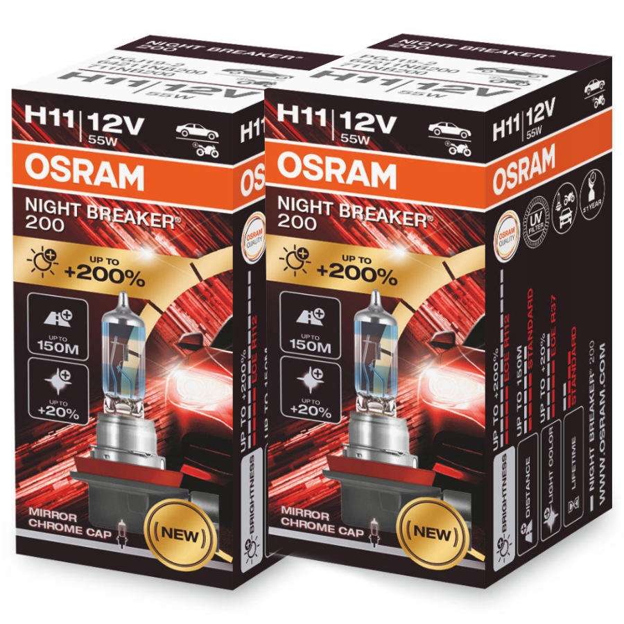 

mocne żarówki H11 Osram Night Breaker +200%