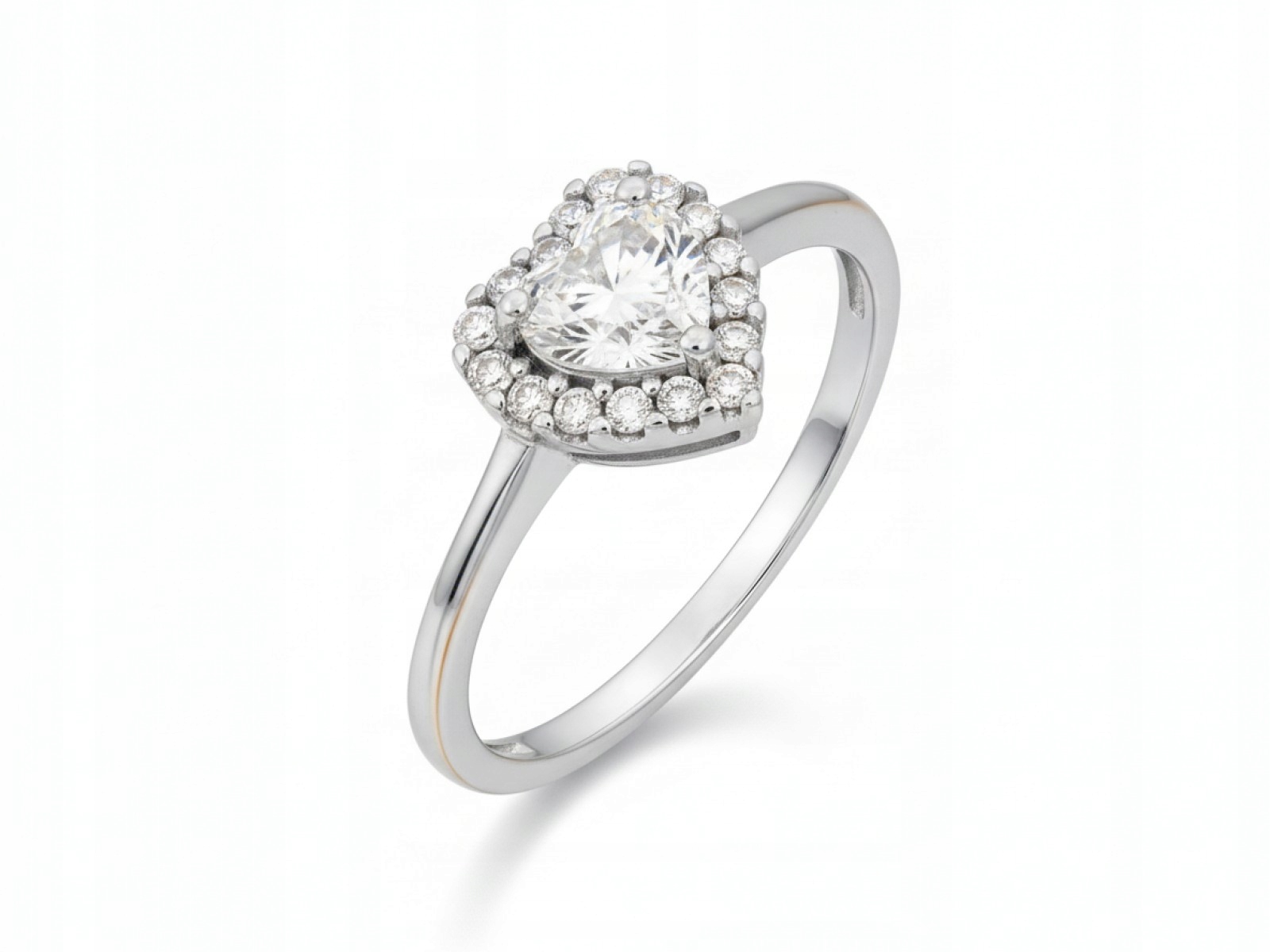 Prstýnek pro ženu ze stříbra 925, srdíčko s zirkony, elegantní, velikost 20