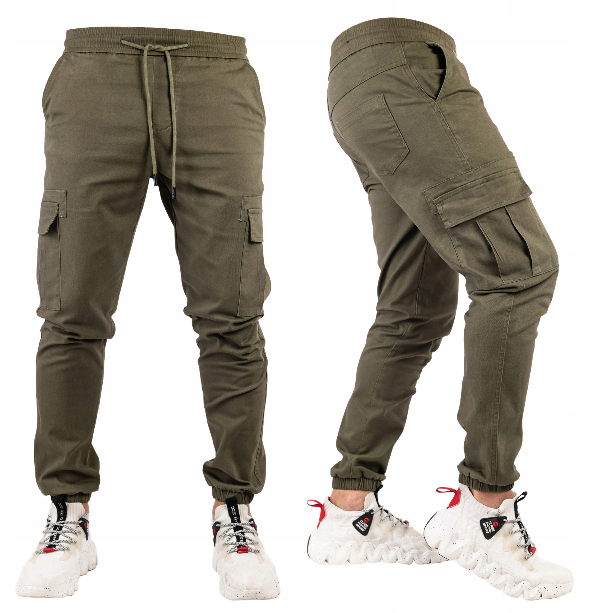 Pánské kalhoty Joggery kapsáče Olivové Loresto vel. 36