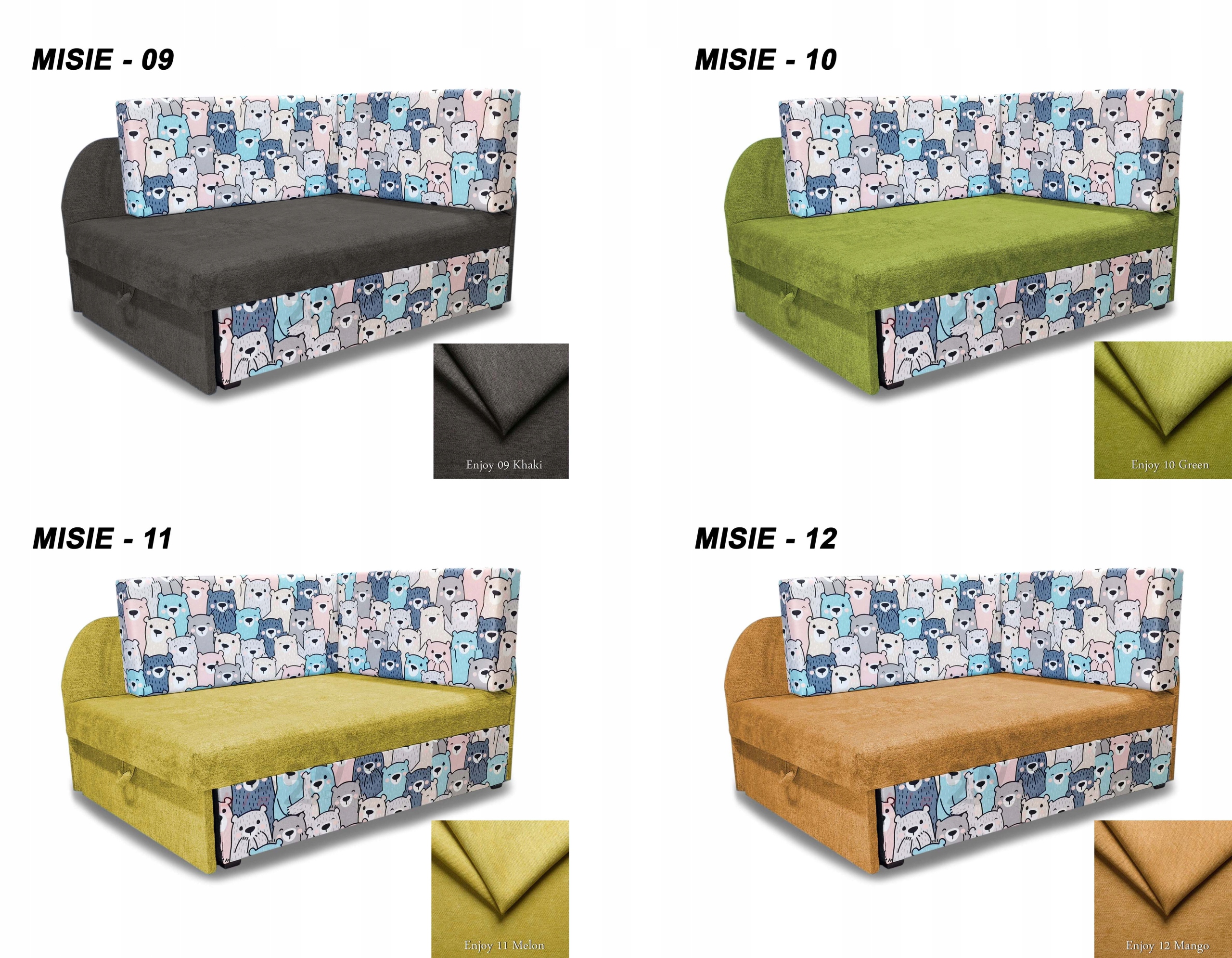 Łóżko dla dzieci, sofa rozkładana, narożnik KUBUŚ Rodzaj łóżka łóżko składane