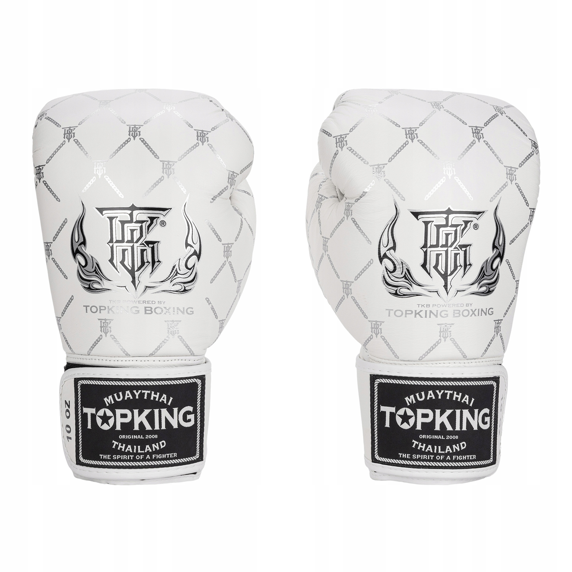 Boxerské rukavice Top King Boxing Chain white/silver 12 oz
