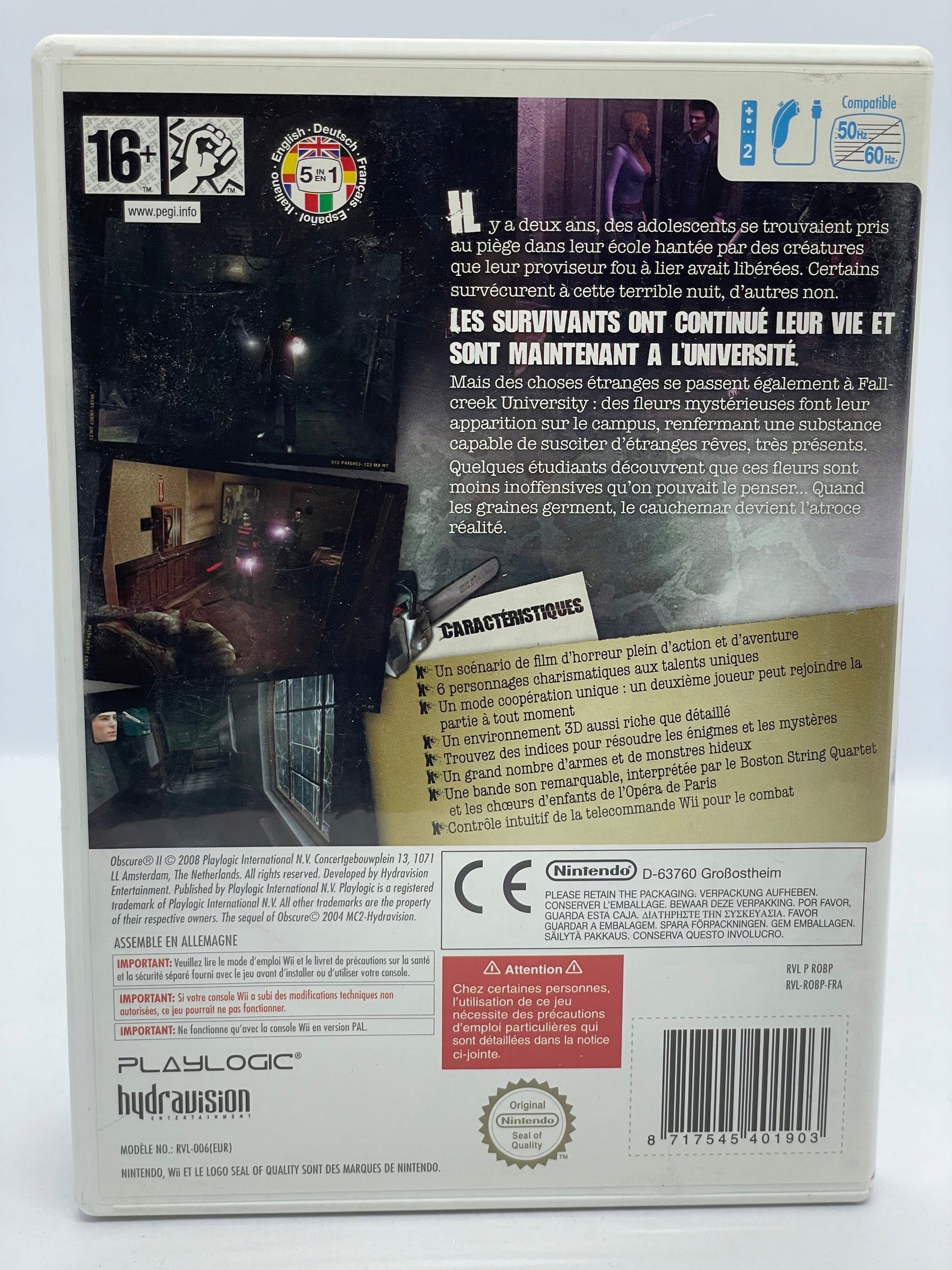 Gra Obscure II Nintendo Wii Tytuł Obscure 2