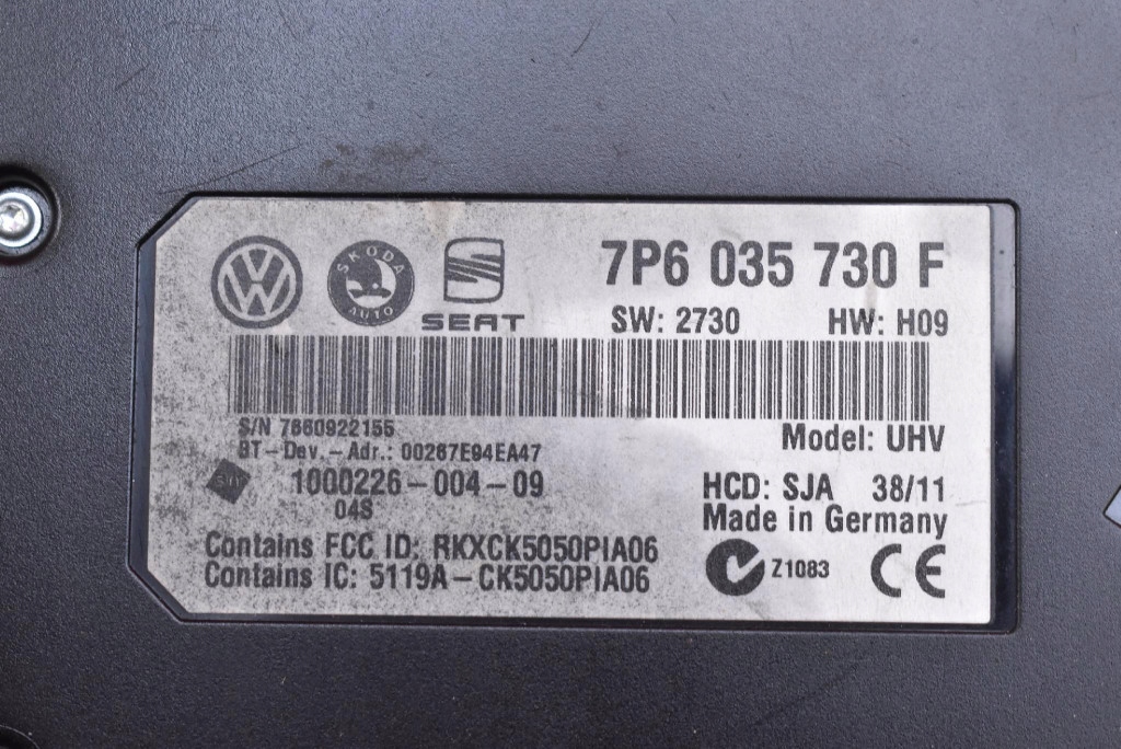control unit module BLUETOOTH 7P6035730F VW GOLF 6 VI 08-15