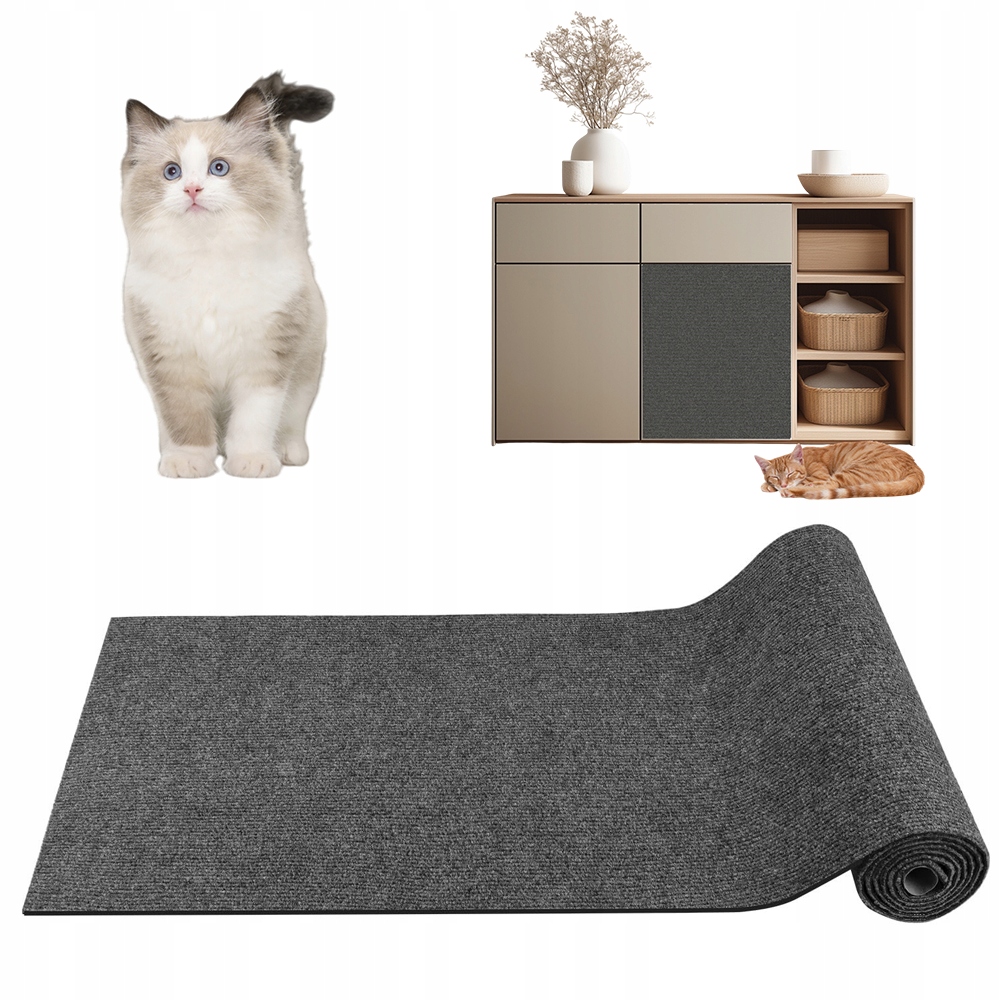Levně Samolepicí Škrabací Podložka Pro Kočky Na Gauč Ochrana 100 X 40 CM Šedá