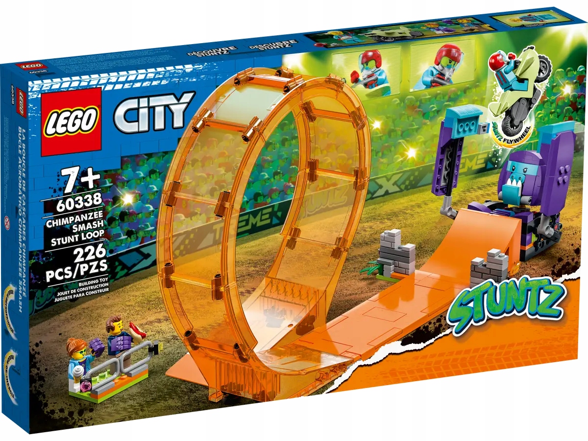 stavebnice Lego City Kaskadérská Smyčka A Šimpanz Demolka Set 60338