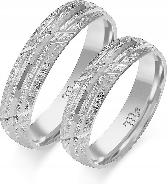 svatební bílé na svatební hostina 14K 585 vel. 17 18 19, moderní model gravírování